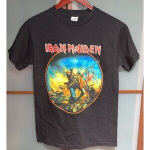 Vintage Retro IRON MAIDEN The Trooper Black Short Sleeve T-Shirt Shirt Tee Sz S
